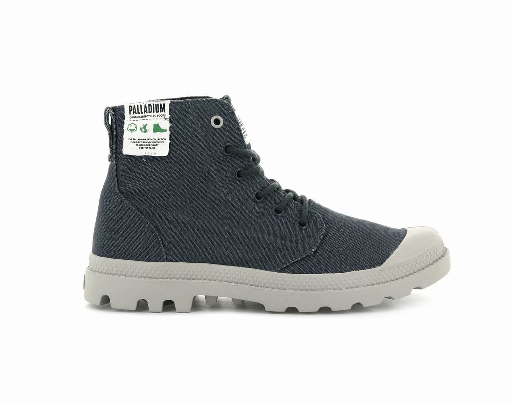 Palladium Pampa Hi Organic Men's Boots Dark Navy (UHWZ65280)